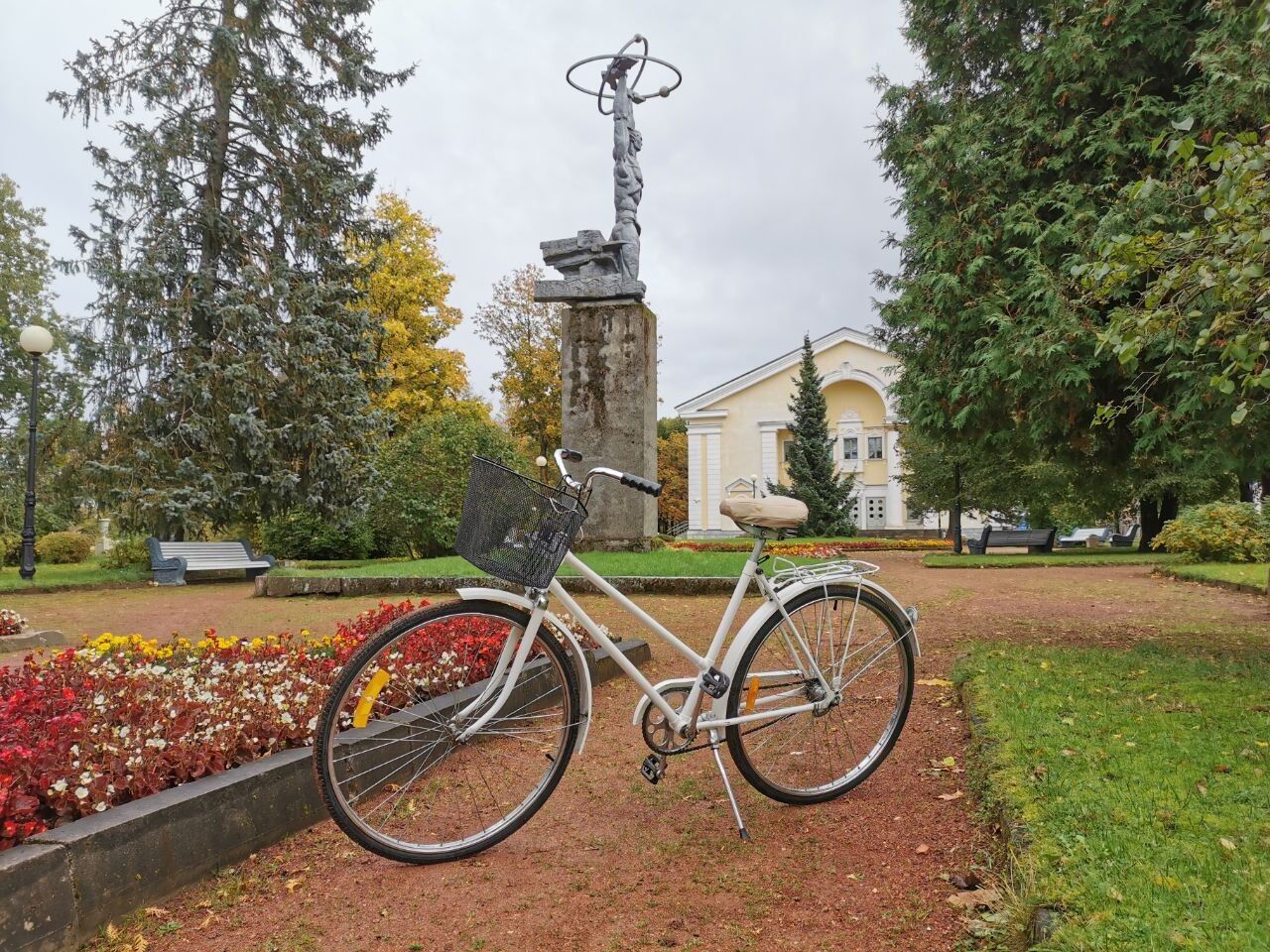 Bike: White with a basket
